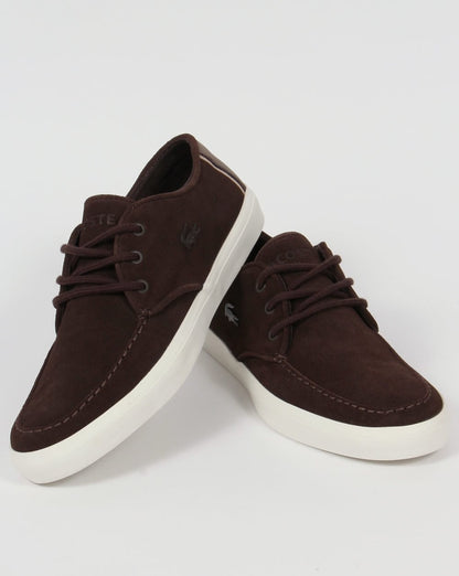 Lacoste Sevrin Bootsschuhe aus Wildlederimitat Dunkelbraun