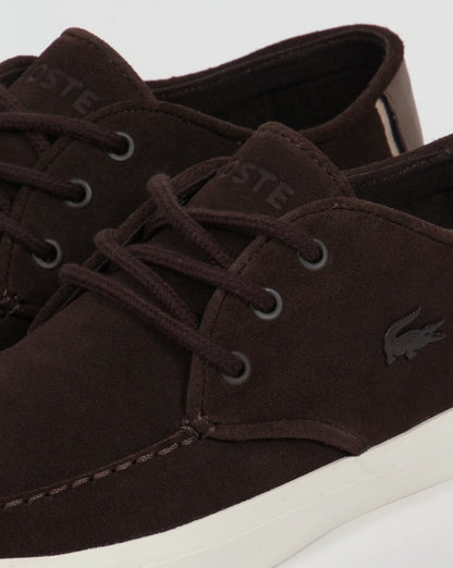 Lacoste Sevrin Bootsschuhe aus Wildlederimitat Dunkelbraun