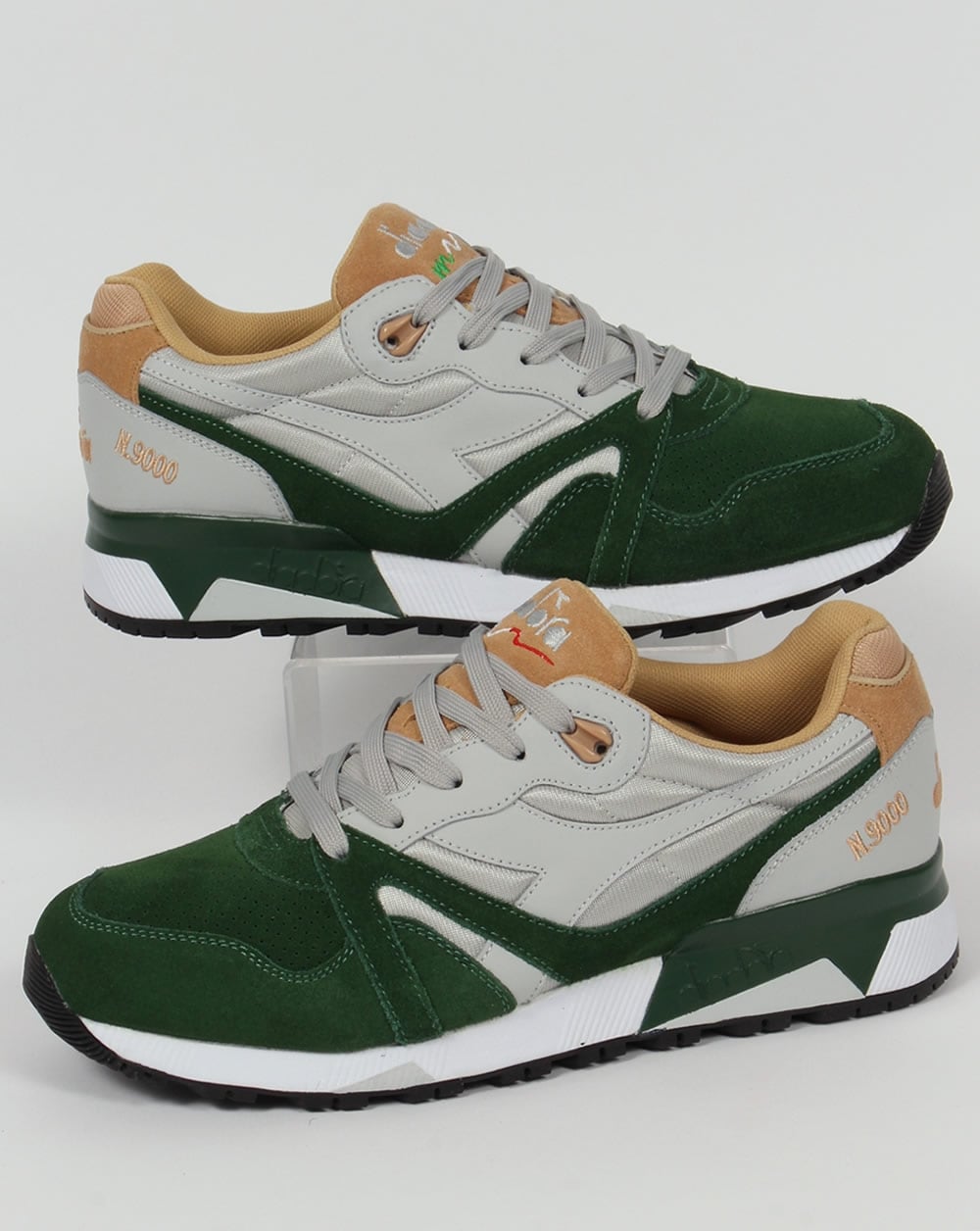 Diadora N9000 Double L Trainers Grey/Green