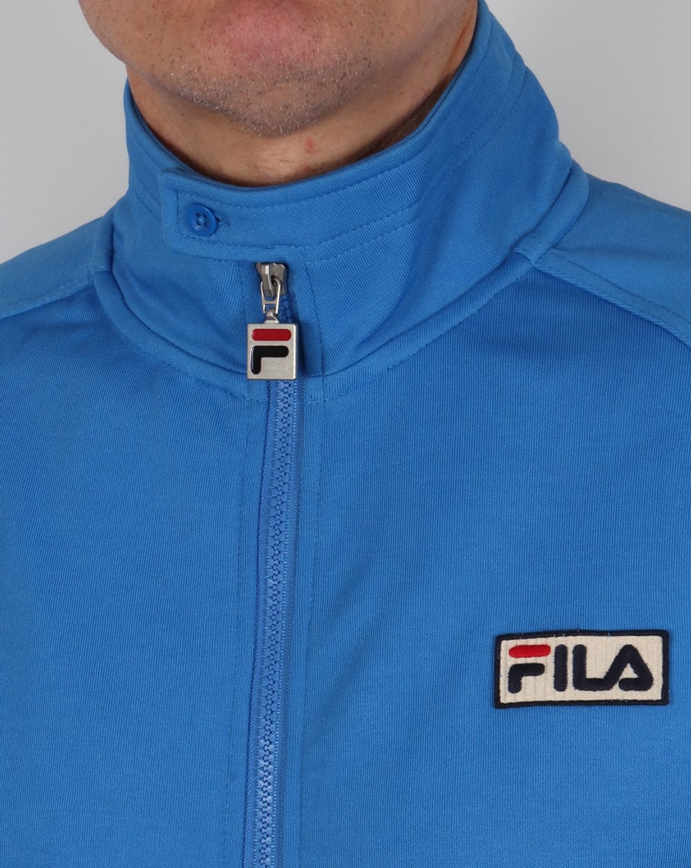 Fila Vintage 5-Streifen-Trainingsjacke Ozeanblau/Weiß