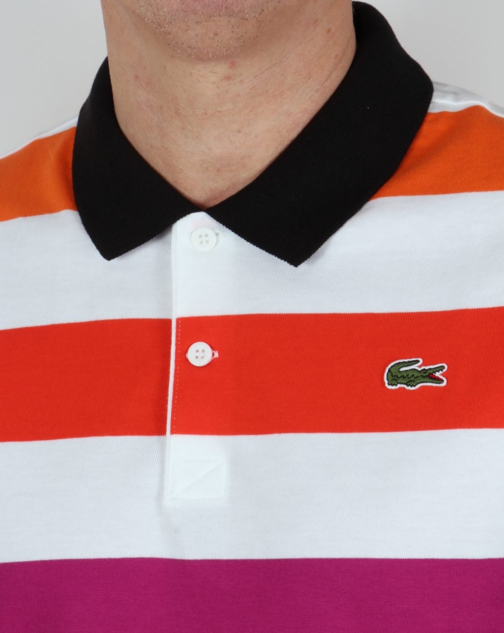 Lacoste Multi Stripe Poloshirt Weiß/Mix