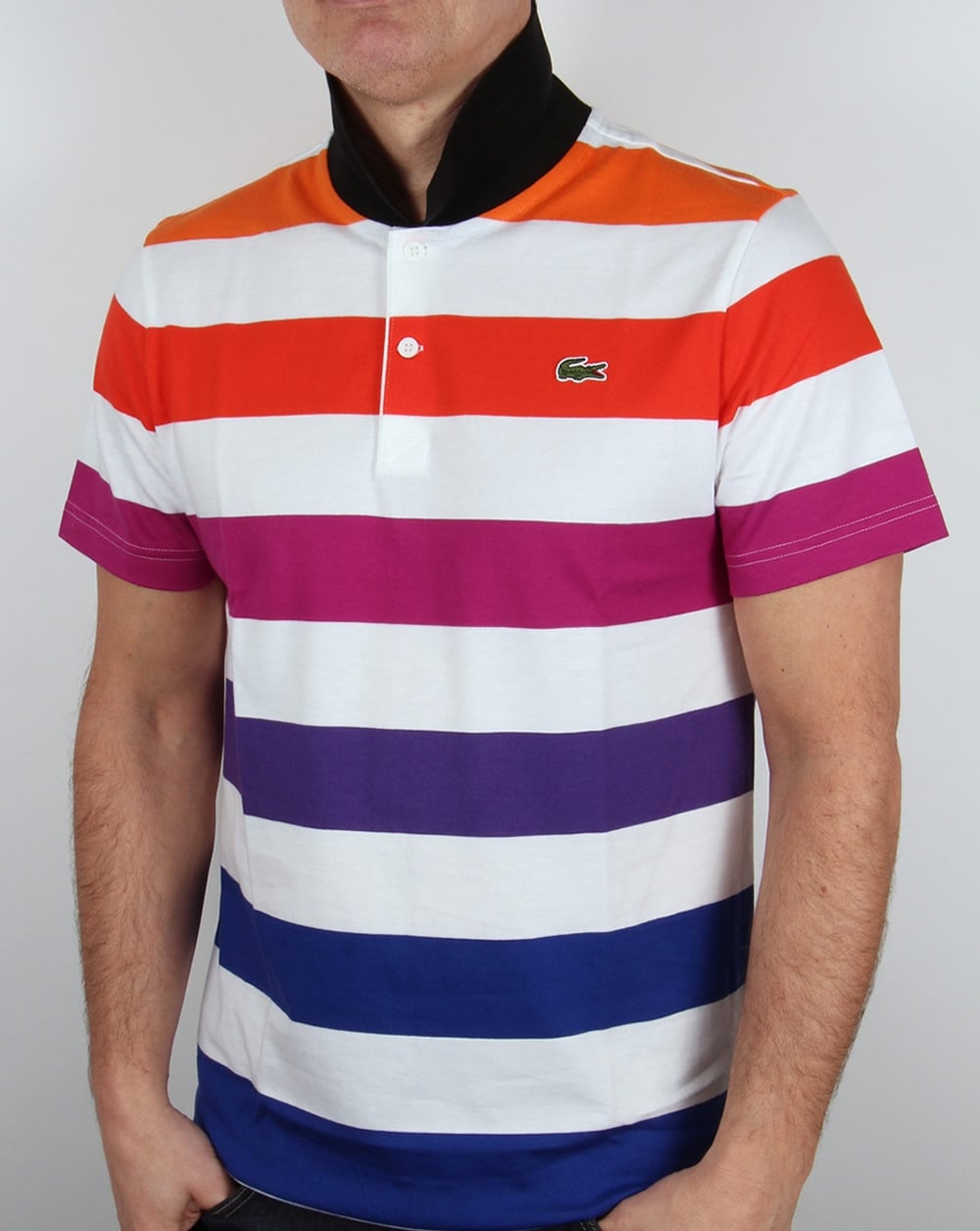 Lacoste Multi Stripe Poloshirt Weiß/Mix