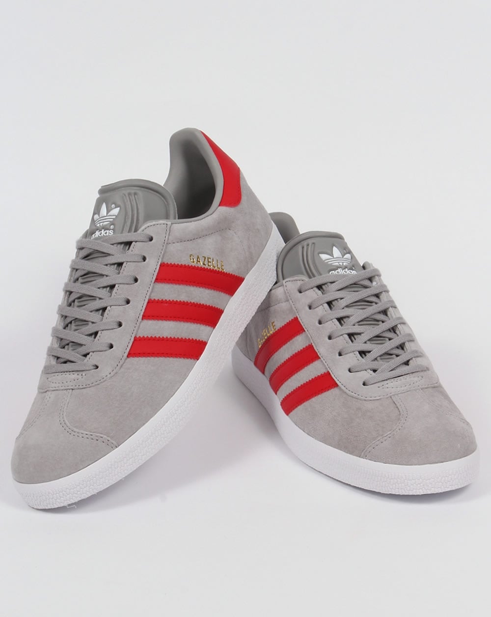 Adidas Gazelle Trainers Solid Grey/Red