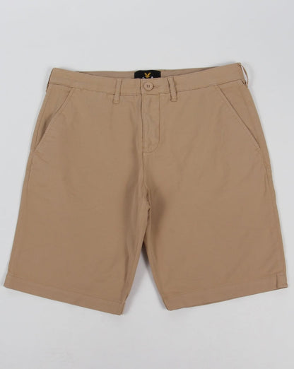 Lyle And Scott – Stückgefärbte Shorts in Stein
