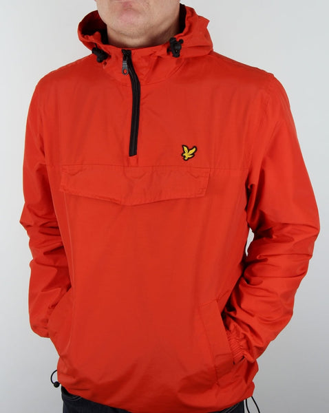 Lyle And Scott Qtr Zip Smock Jacket True Orange