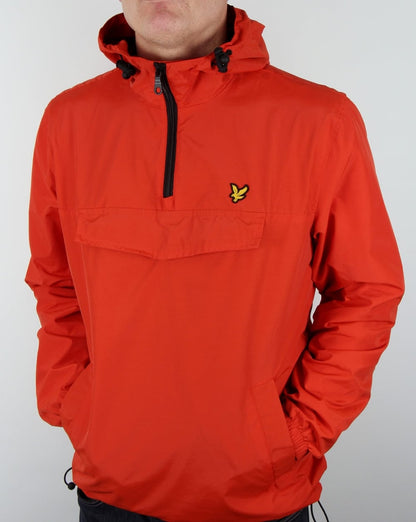 Lyle And Scott Qtr Zip Smock Jacke True Orange