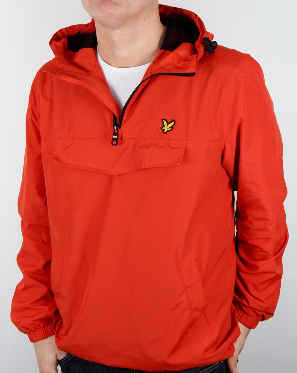 Lyle And Scott Qtr Zip Smock Jacke True Orange