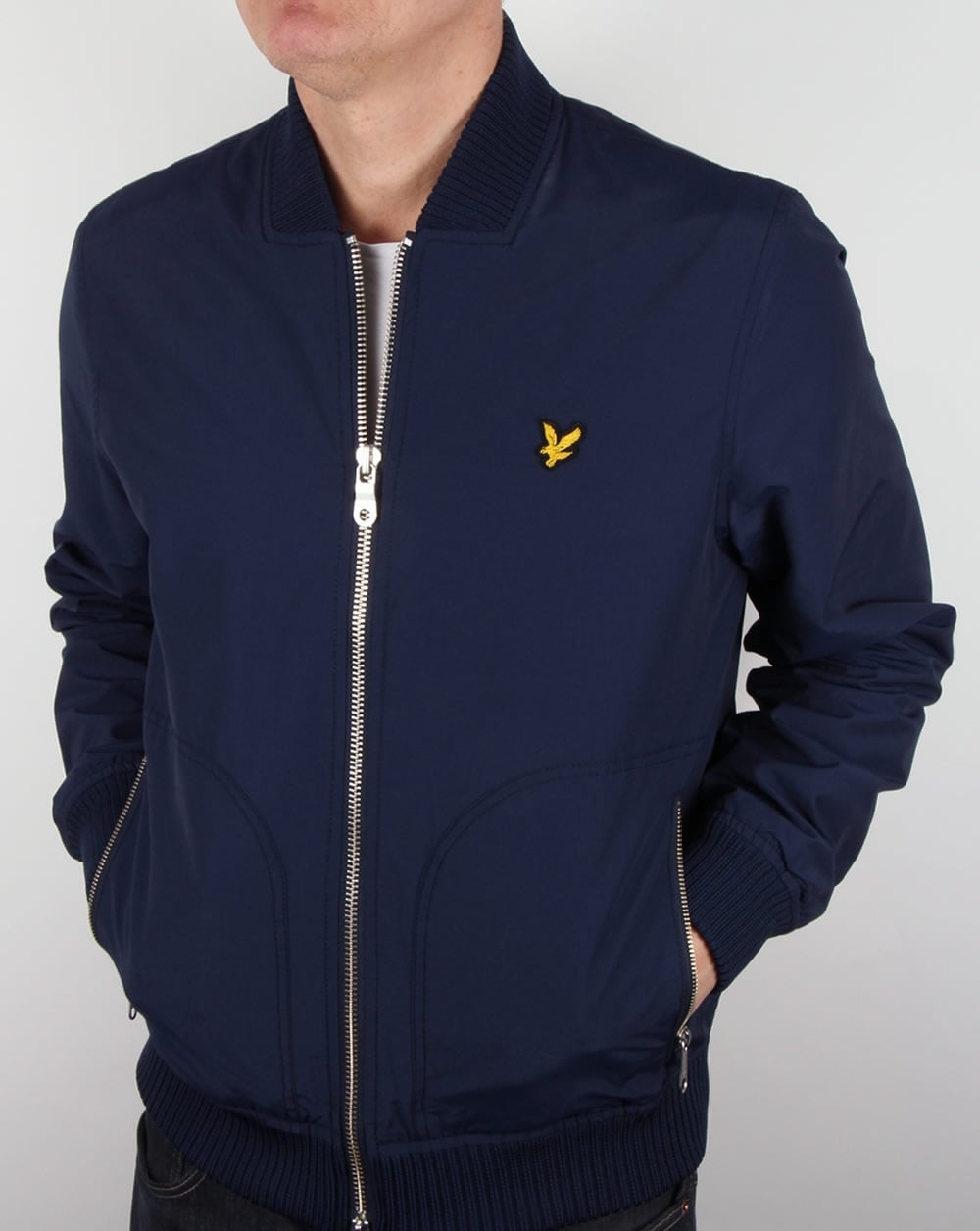 Lyle And Scott – Nylon-Bomberjacke in Marineblau