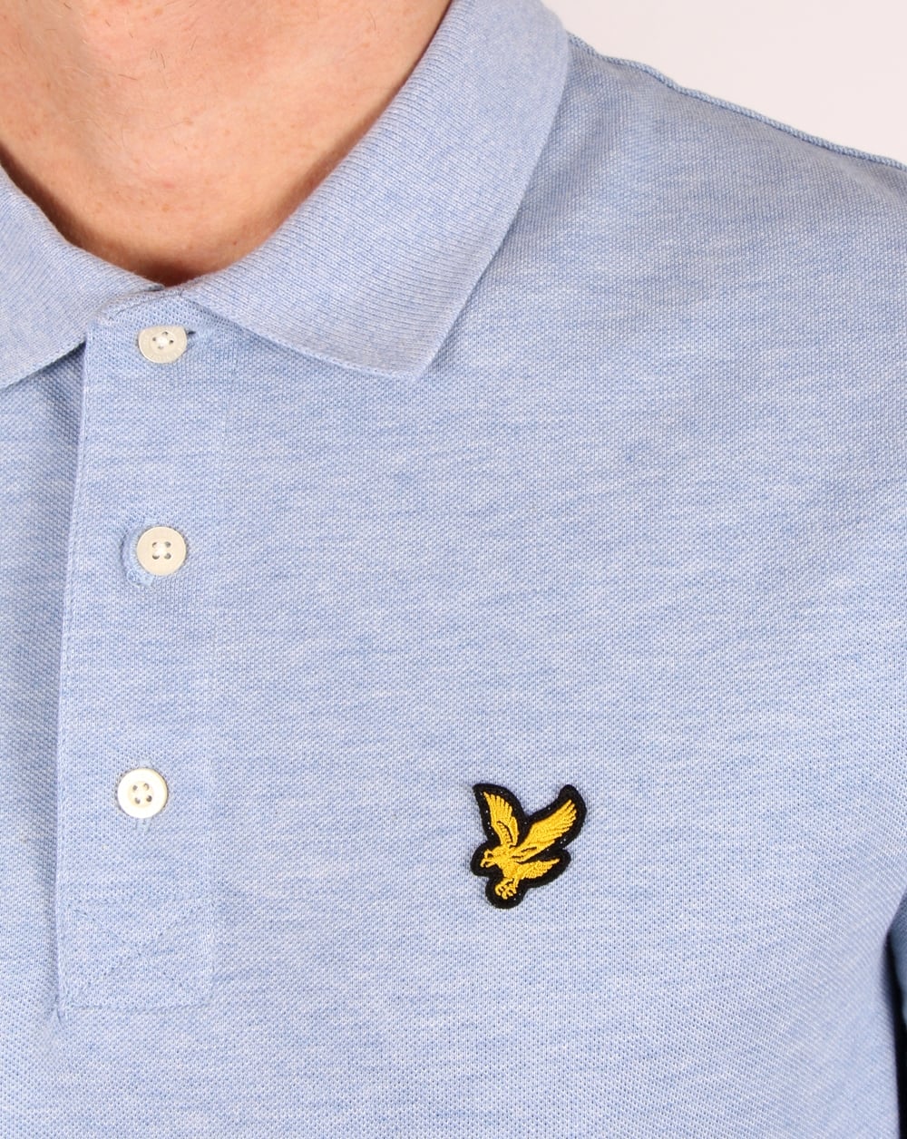 Lyle And Scott – Langärmliges Poloshirt in Blaumeliert