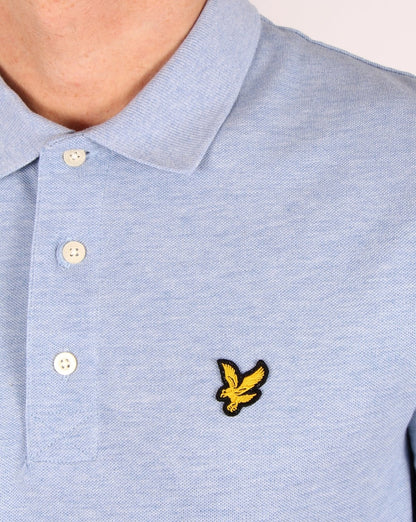 Lyle And Scott – Langärmliges Poloshirt in Blaumeliert