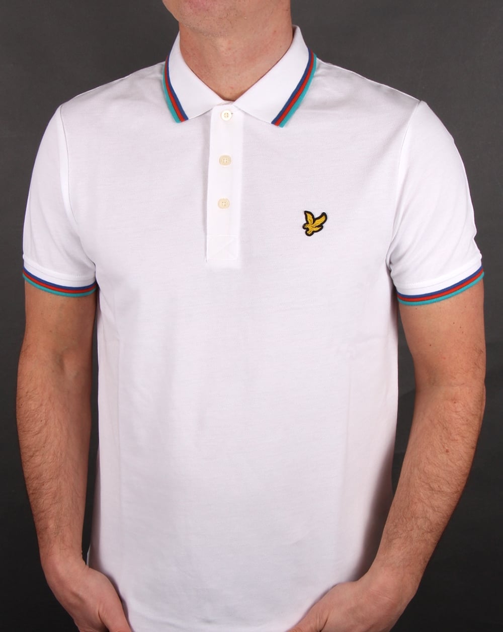 Lyle And Scott – Poloshirt mit Streifen in Weiß