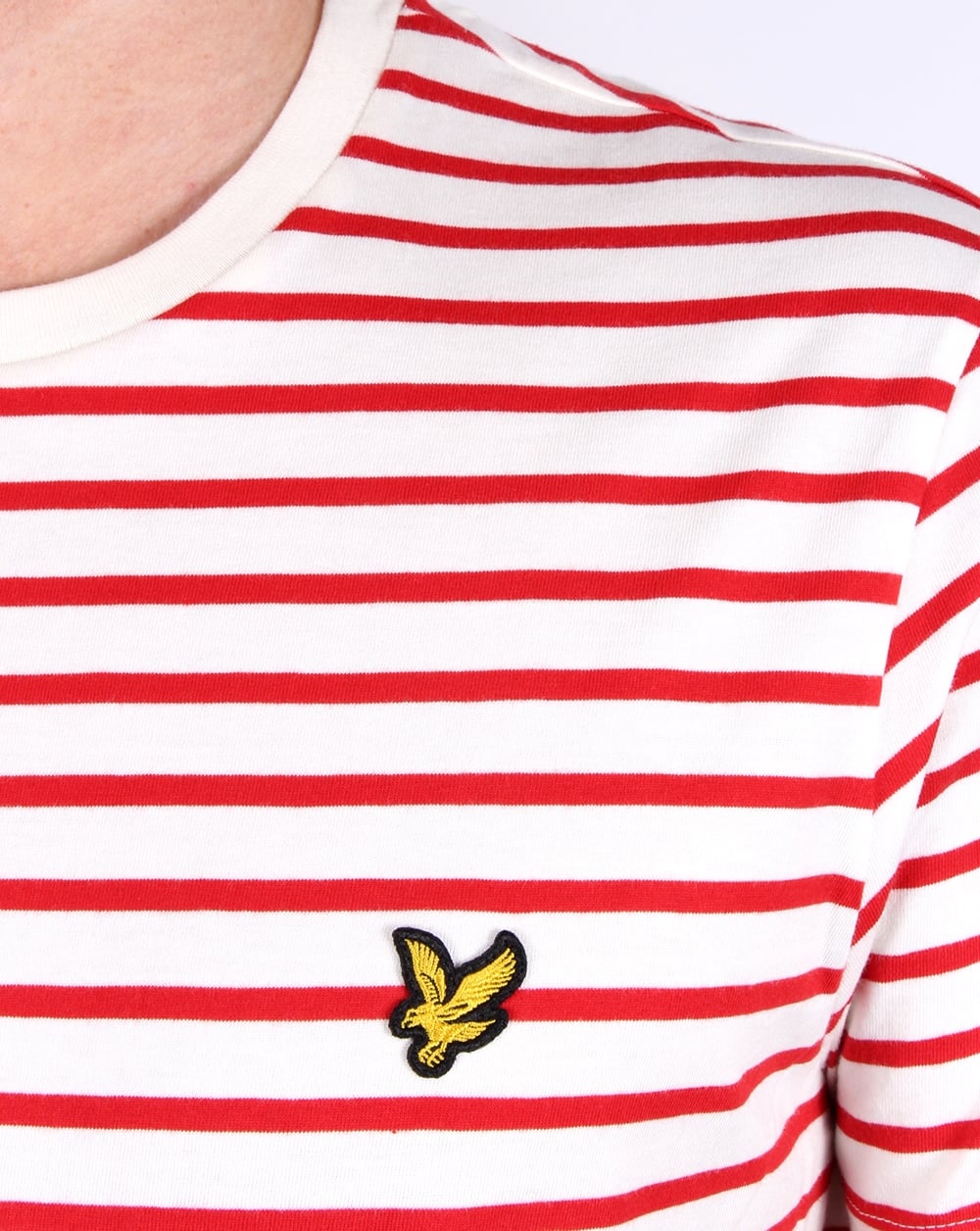 Lyle And Scott – T-Shirt mit Breton-Streifen in Racing-Rot