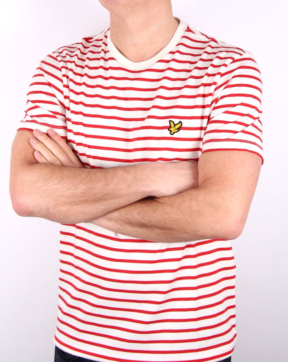Lyle And Scott – T-Shirt mit Breton-Streifen in Racing-Rot