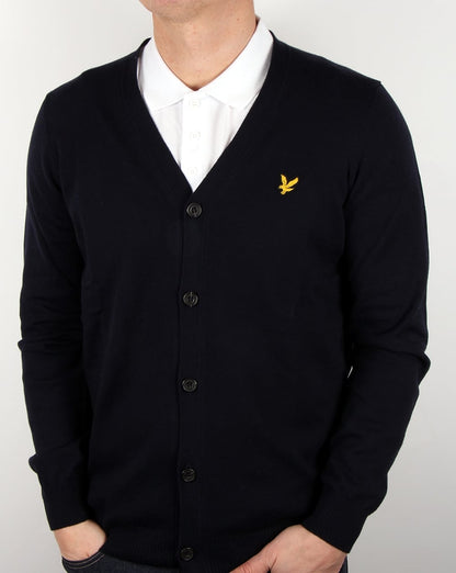 Lyle And Scott Strickjacke aus Baumwoll-Merinowolle, Marineblau