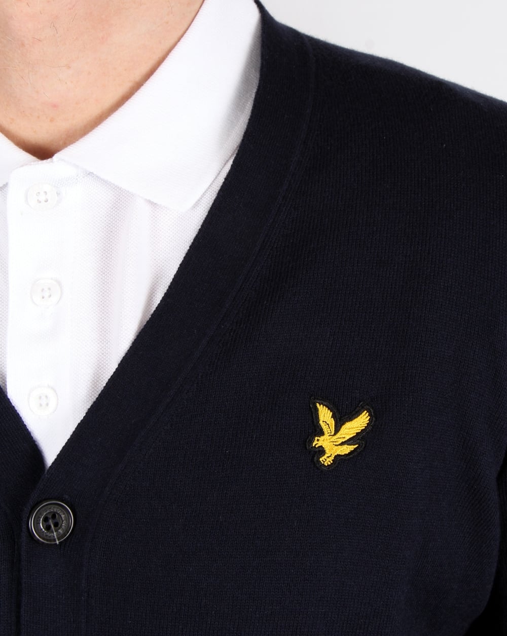 Lyle And Scott Strickjacke aus Baumwoll-Merinowolle, Marineblau