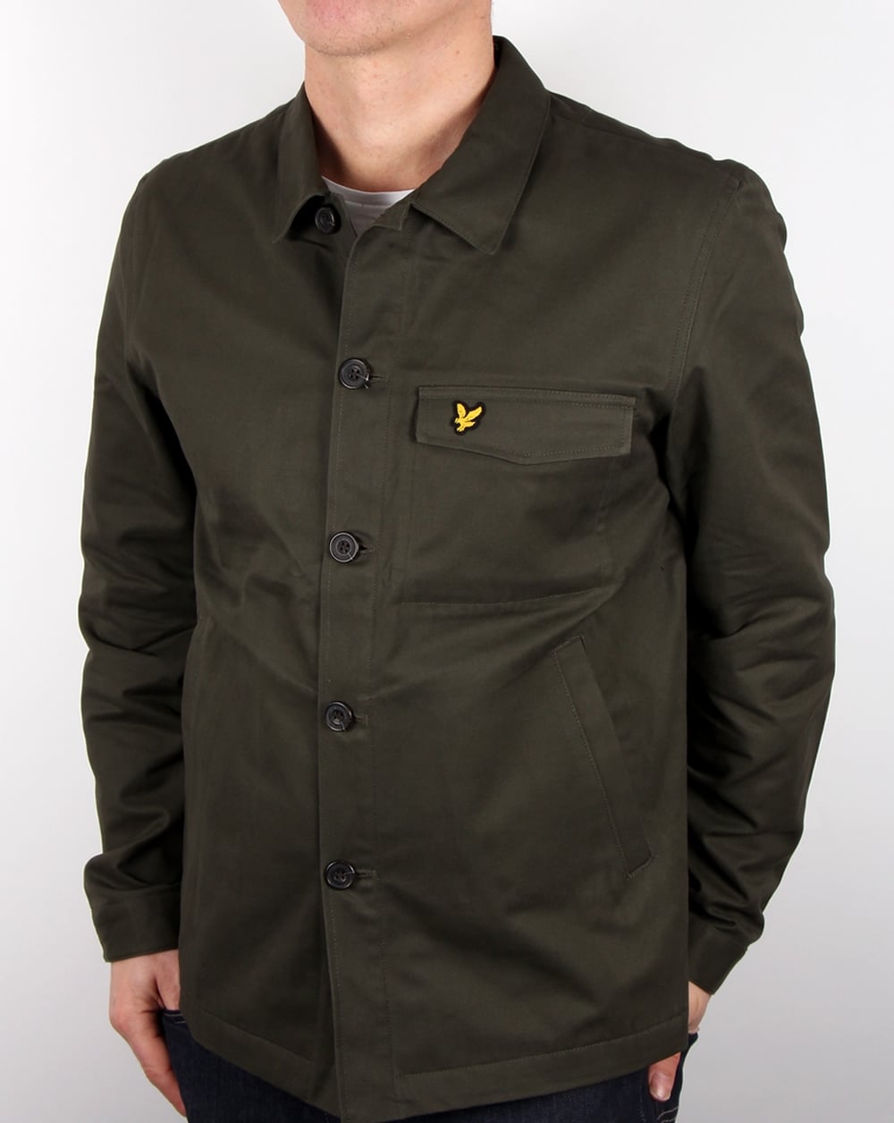 Lyle And Scott – Hemdjacke in dunklem Salbeigrün