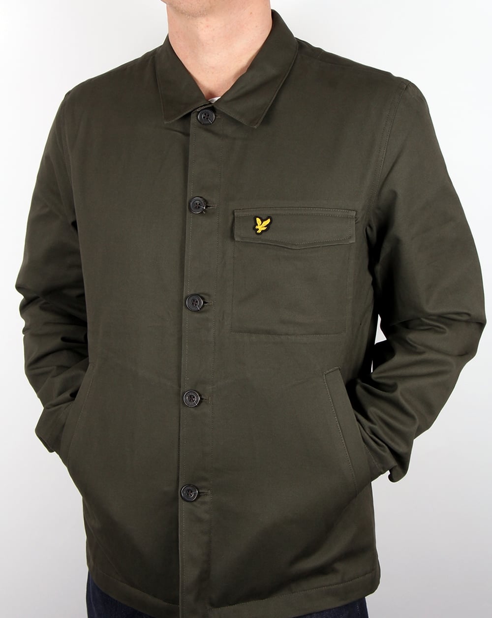 Lyle And Scott – Hemdjacke in dunklem Salbeigrün