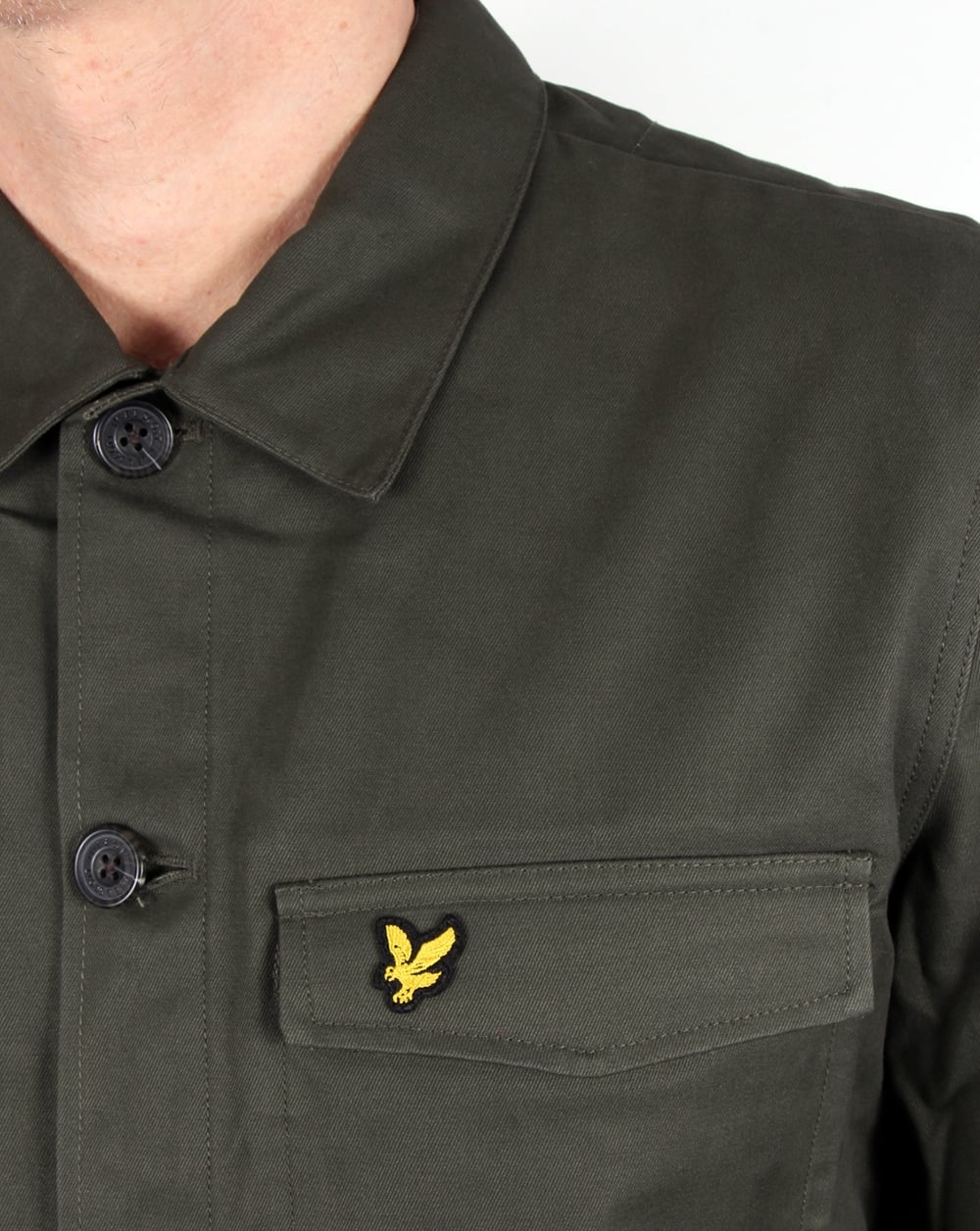 Lyle And Scott – Hemdjacke in dunklem Salbeigrün