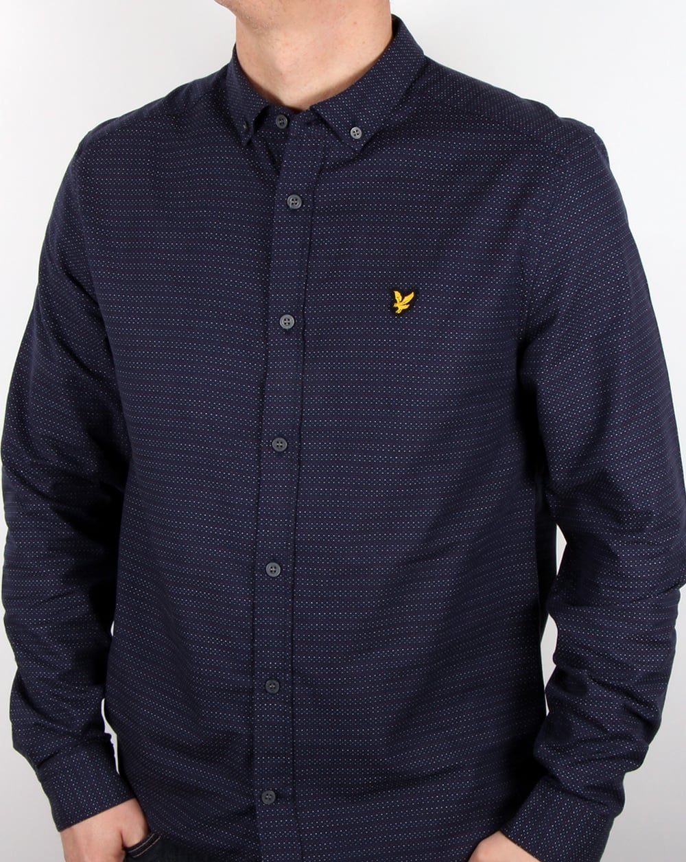 Lyle And Scott Mehrfarbiges Laufstichhemd, Marineblau