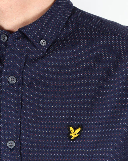 Lyle And Scott Mehrfarbiges Laufstichhemd, Marineblau