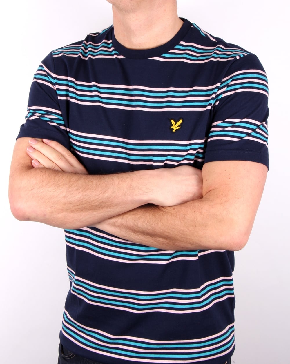 Lyle And Scott – Gestreiftes T-Shirt in Marineblau