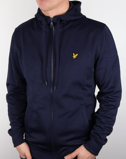 Lyle And Scott – Trainingsoberteil mit Kapuze und Trichterkragen in Marineblau