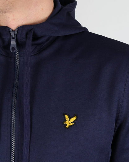 Lyle And Scott – Trainingsoberteil mit Kapuze und Trichterkragen in Marineblau