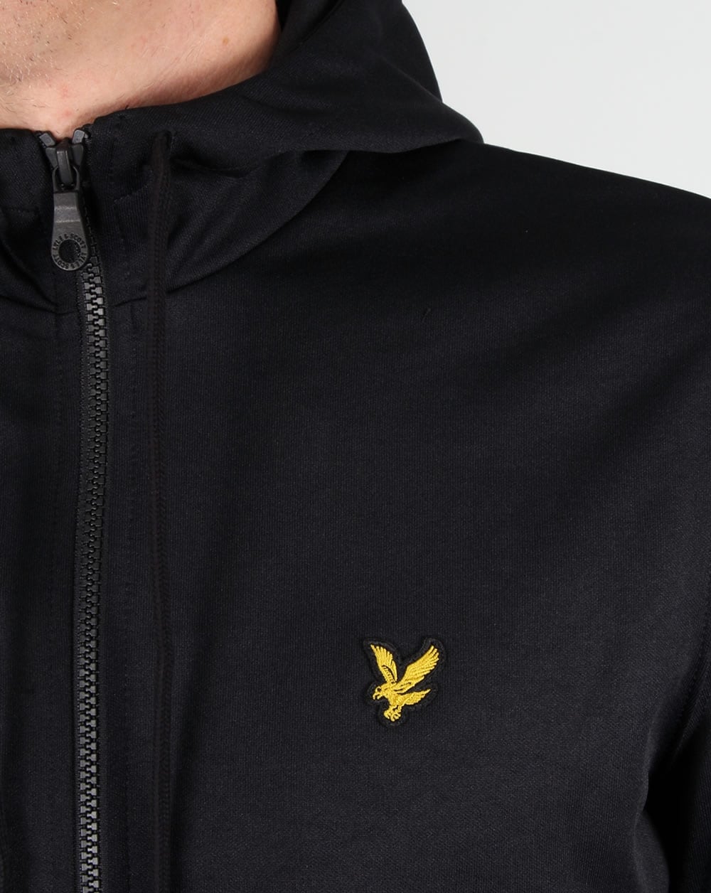 Lyle And Scott – Schwarzes Trainingsoberteil mit Trichterkragen und Kapuze