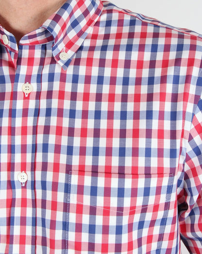 Aquascutum Emsworth Karohemd Rot/Weiß/Marineblau