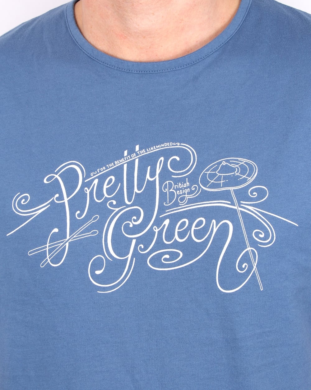 Pretty Green Cymbal T Shirt Mid Blue