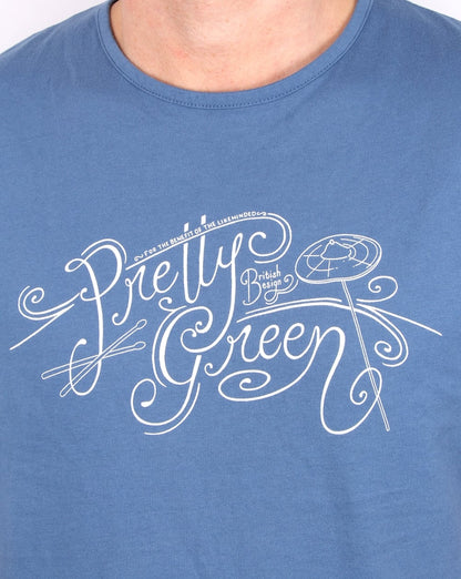 Pretty Green Cymbal T-Shirt Mittelblau