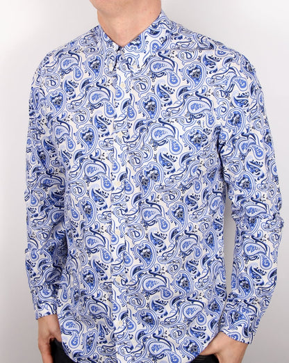 Pretty Green Caversham Paisley-Hemd Weiß