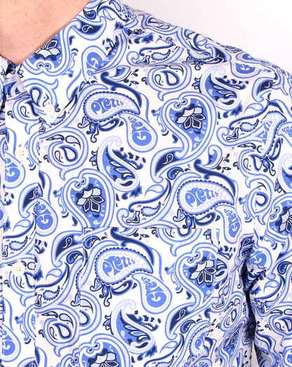 Pretty Green Caversham Paisley-Hemd Weiß