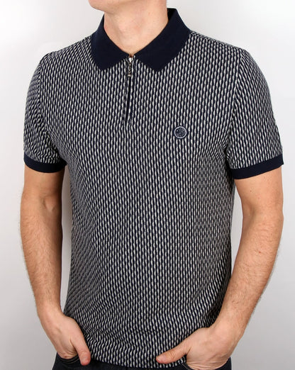 Pretty Green Saunton Poloshirt, Marineblau