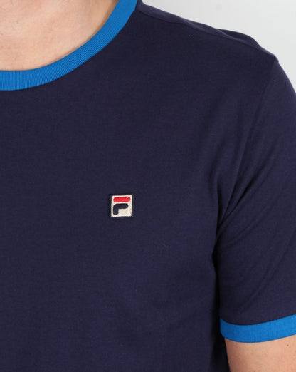 Fila Vintage Ringer T-Shirt Marineblau/Royalblau