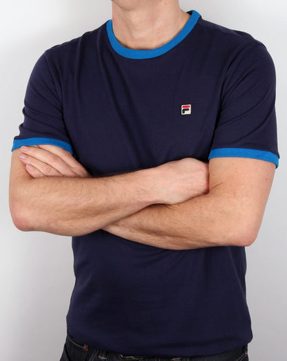 Fila Vintage Ringer T-Shirt Marineblau/Royalblau