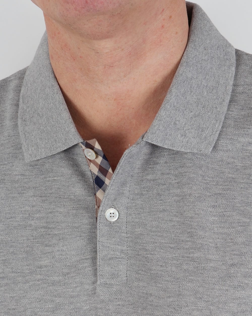 Aquascutum Hector Poloshirt Graumeliert