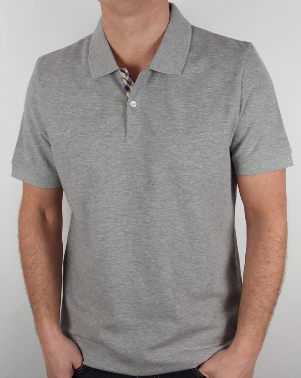 Aquascutum Hector Poloshirt Graumeliert