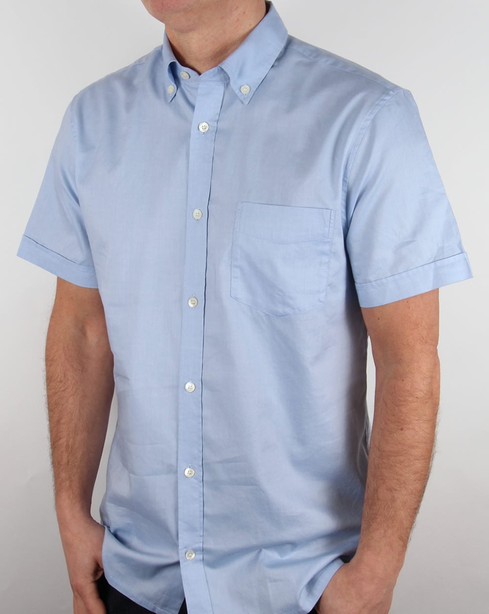Aquascutum Ashford Oxford Kurzarmhemd Himmelblau