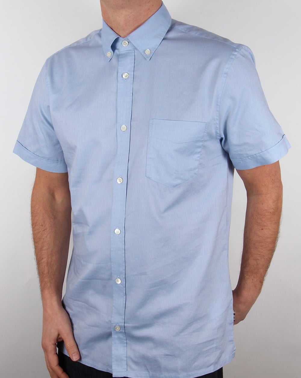 Aquascutum Ashford Oxford Kurzarmhemd Himmelblau