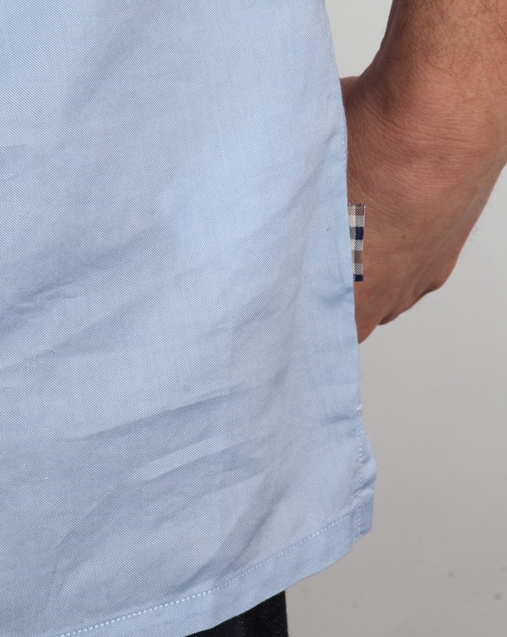 Aquascutum Ashford Oxford Kurzarmhemd Himmelblau