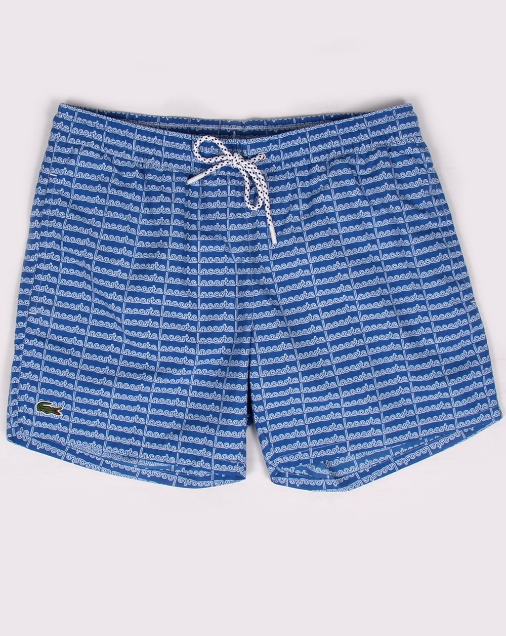 Lacoste – Badeshorts mit linearem Logo, Thermoblau