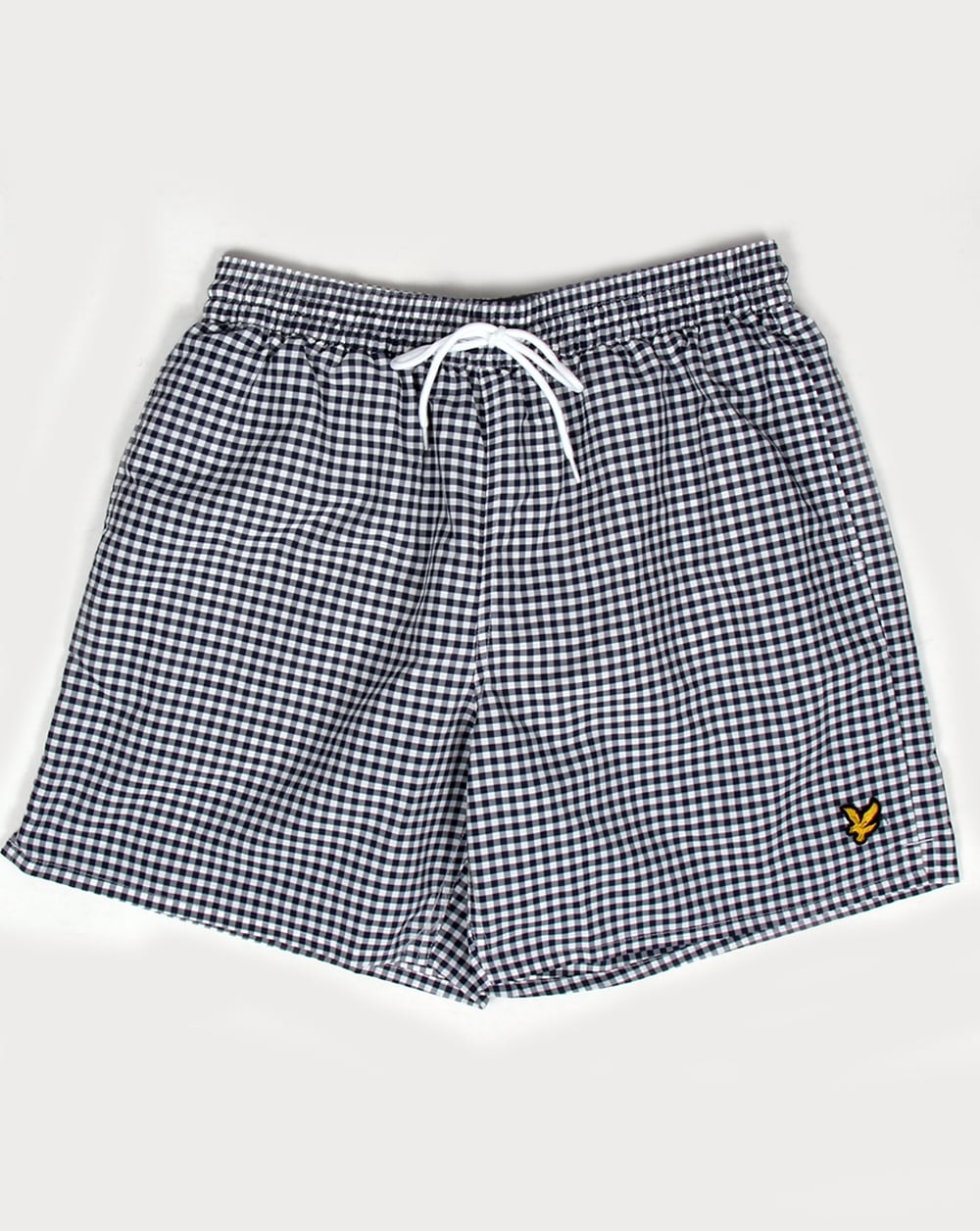 Lyle And Scott – Gingham-Badeshorts in Marineblau