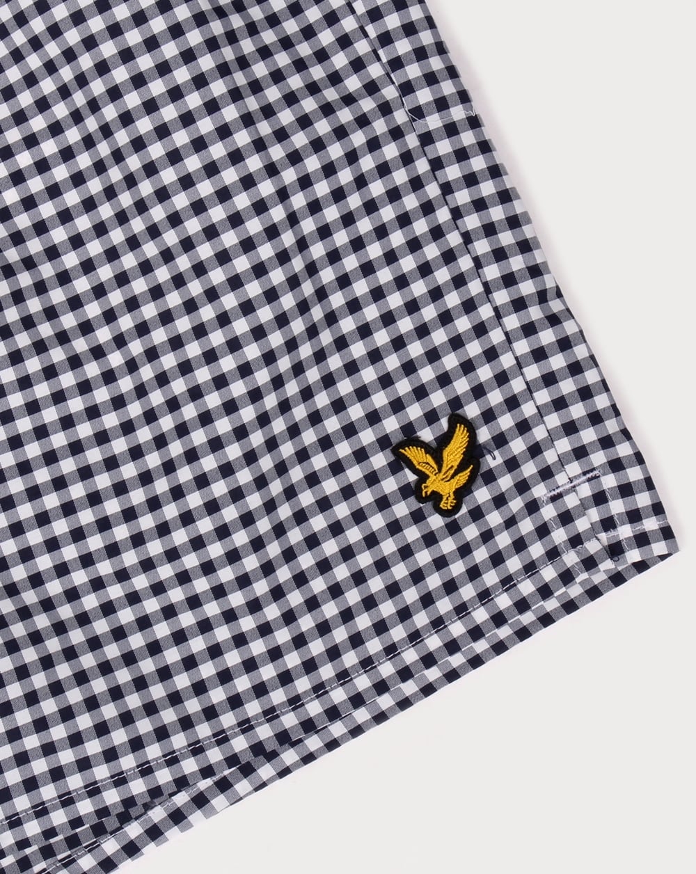 Lyle And Scott – Gingham-Badeshorts in Marineblau