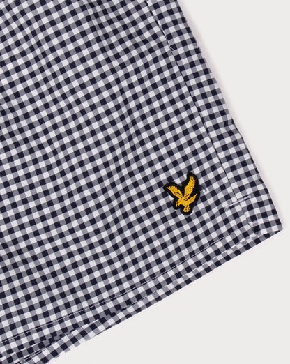 Lyle And Scott – Gingham-Badeshorts in Marineblau
