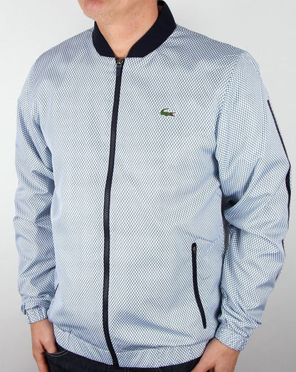 Lacoste Honeycomb Trainingsjacke Weiß/Marineblau