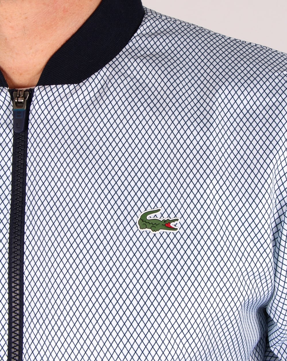 Lacoste Honeycomb Trainingsjacke Weiß/Marineblau