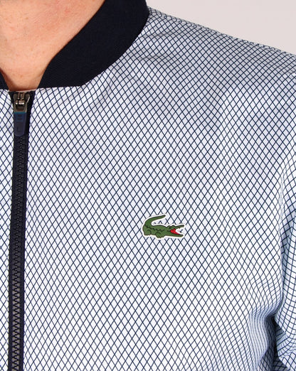 Lacoste Honeycomb Trainingsjacke Weiß/Marineblau