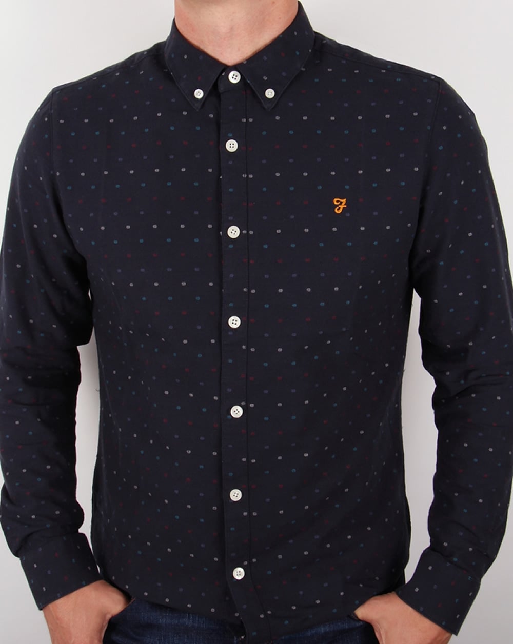 Farah Garfield Slim Fit Hemd Marineblau