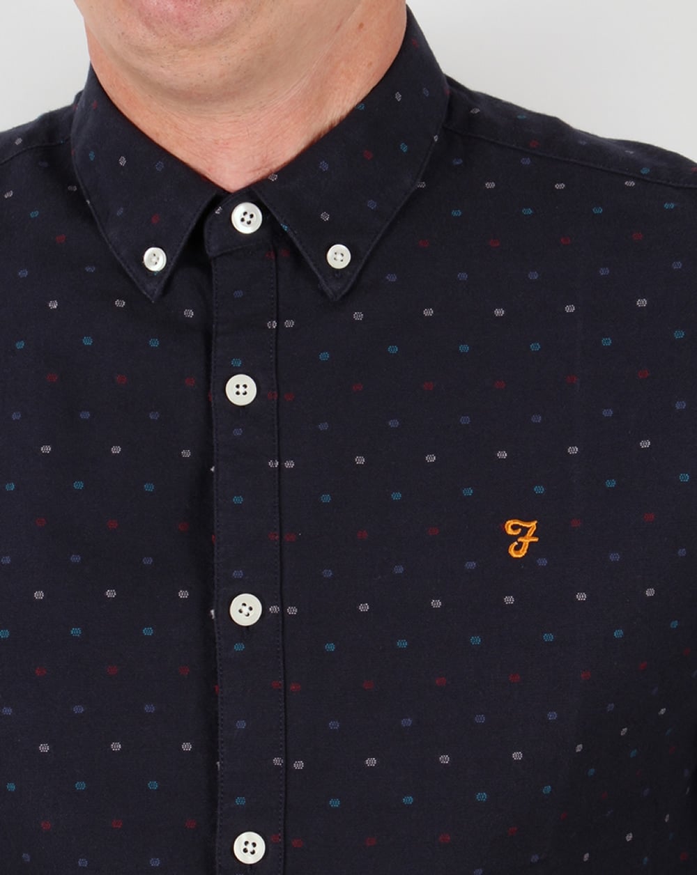 Farah Garfield Slim Fit Shirt Navy Blue